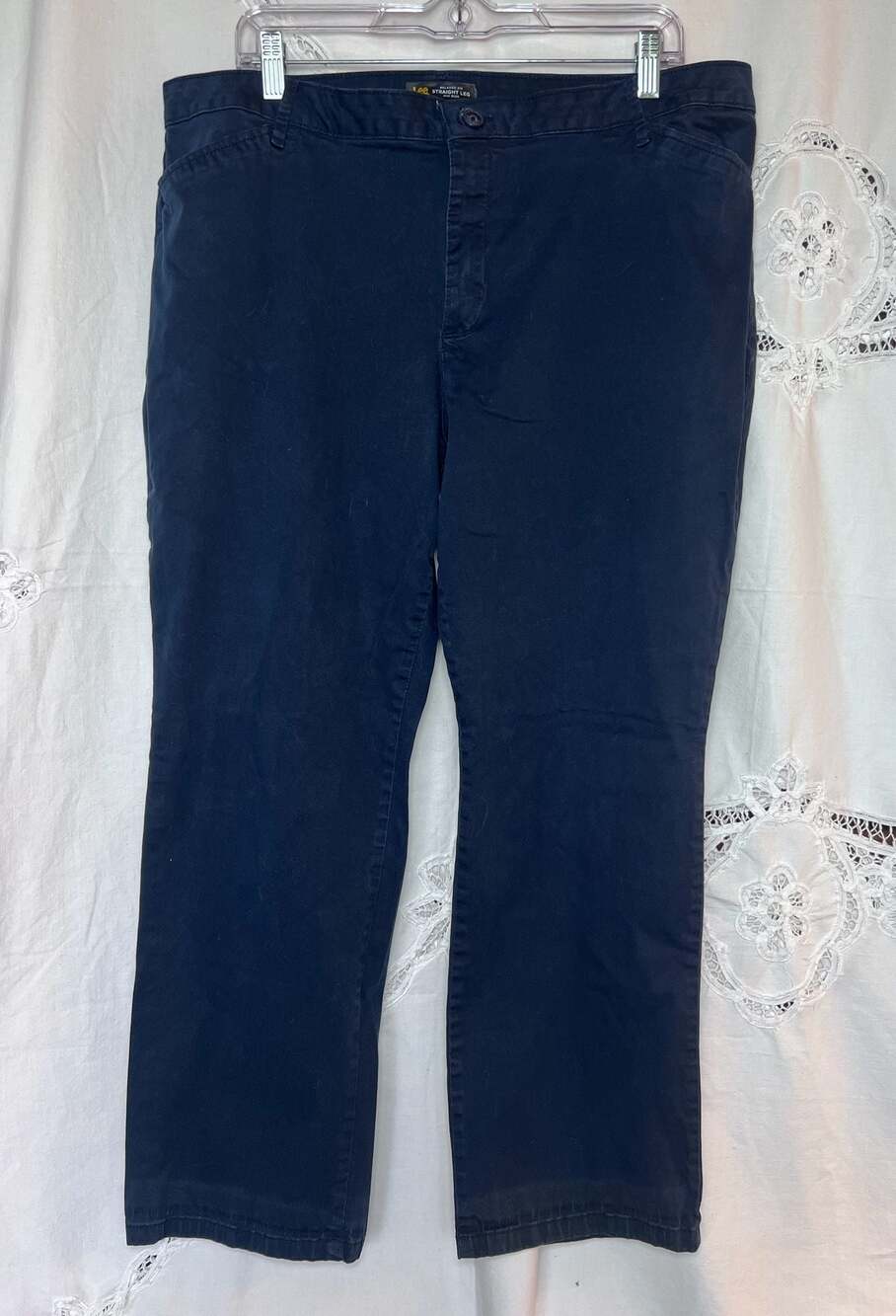 Lee Relaxed Fit Straight Leg Mid Rise Petite Pants Size 18S